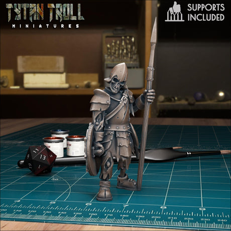 Skeleton Warriors Miniature | Skeleton A - Tabletop RPG & D&D miniature. Perfect for wargaming & collectors