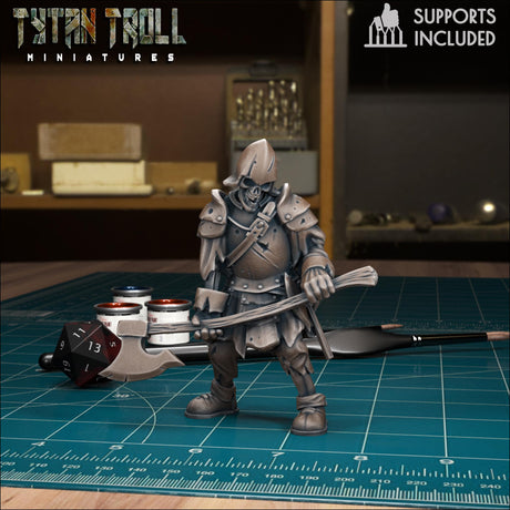Skeleton Warriors Miniature | Skeleton B - Tabletop RPG & D&D miniature. Perfect for wargaming & collectors