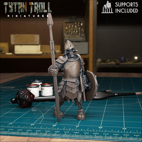 Skeleton Warriors Miniature | Skeleton E - Tabletop RPG & D&D miniature. Perfect for wargaming & collectors