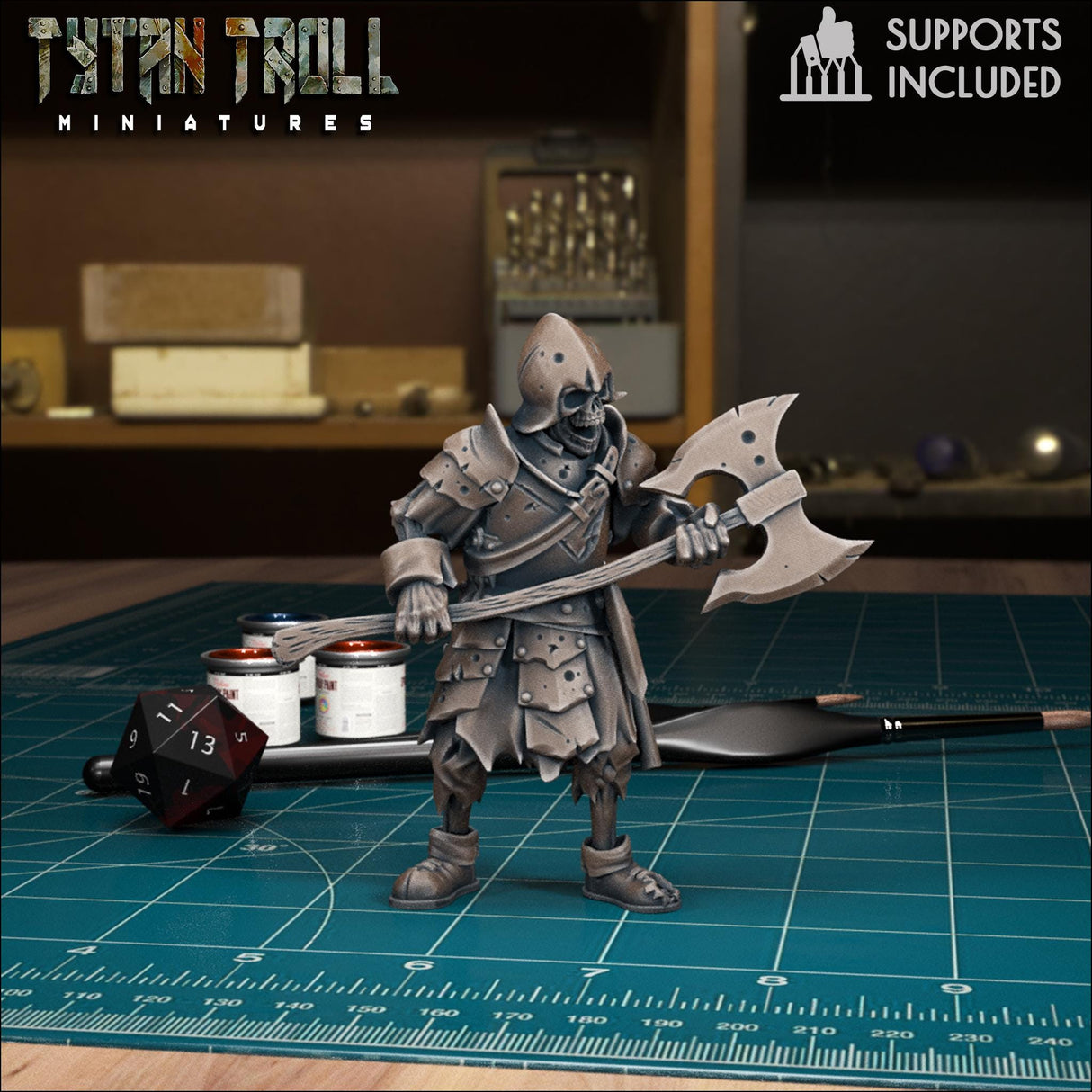 Skeleton Warriors Miniature | Skeleton G - Tabletop RPG & D&D miniature. Perfect for wargaming & collectors