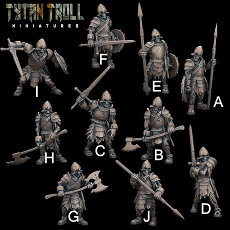 Skeleton Warriors Miniature | Skeleton I - Tabletop RPG & D&D miniature. Perfect for wargaming & collectors