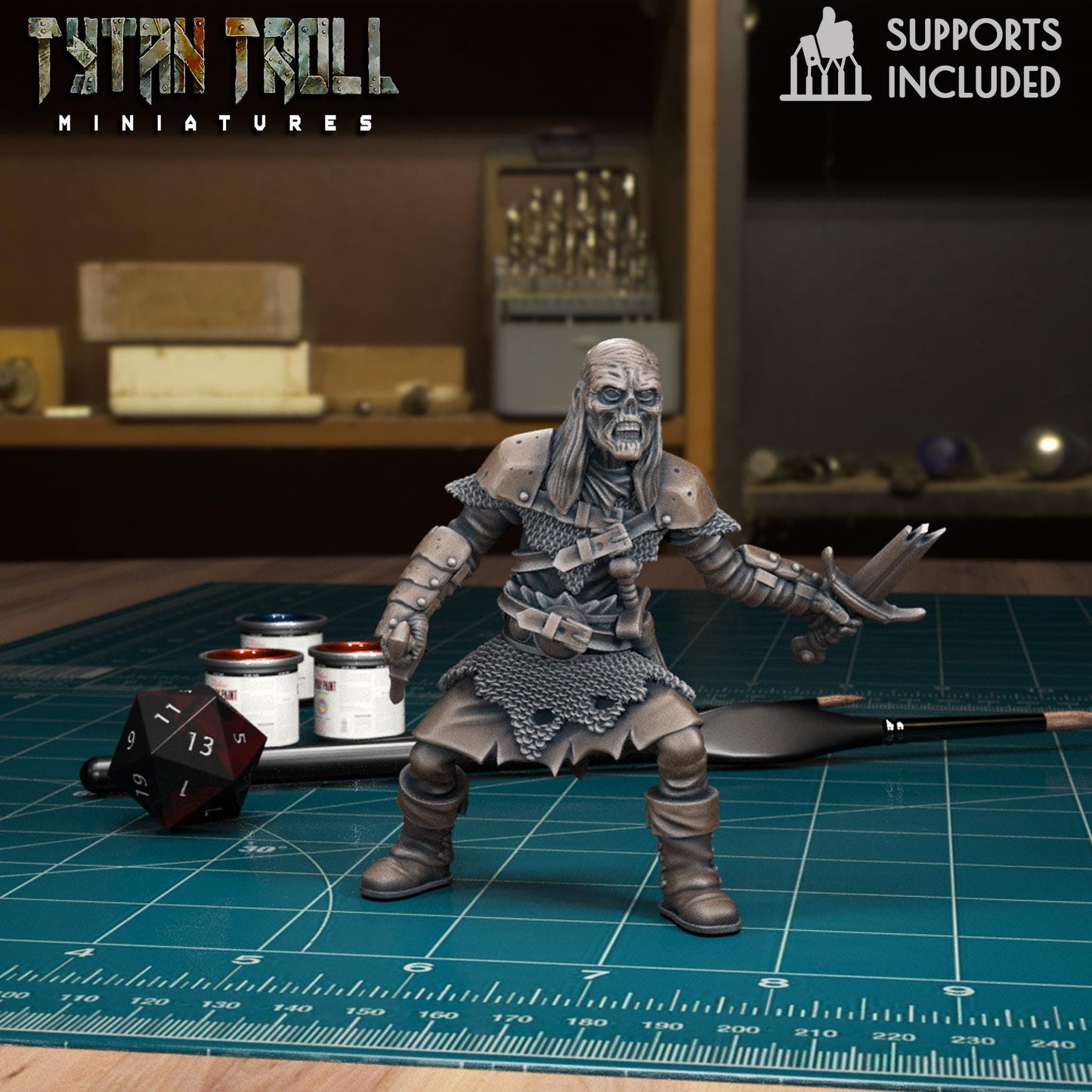 Skeleton Warriors Miniature - Zombie B - 32mm