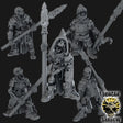 Skeleton with Spears Miniature | Set of 5 - Tabletop RPG & D&D miniature. Perfect for wargaming & collectors