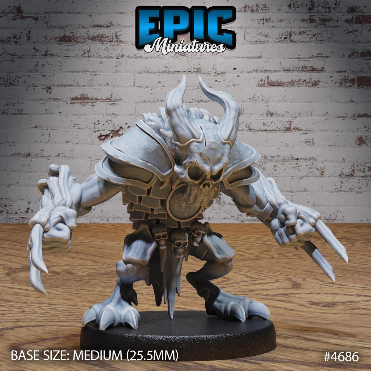 Skull Bear Miniature | 4686 - Tabletop RPG & D&D miniature. Perfect for wargaming & collectors