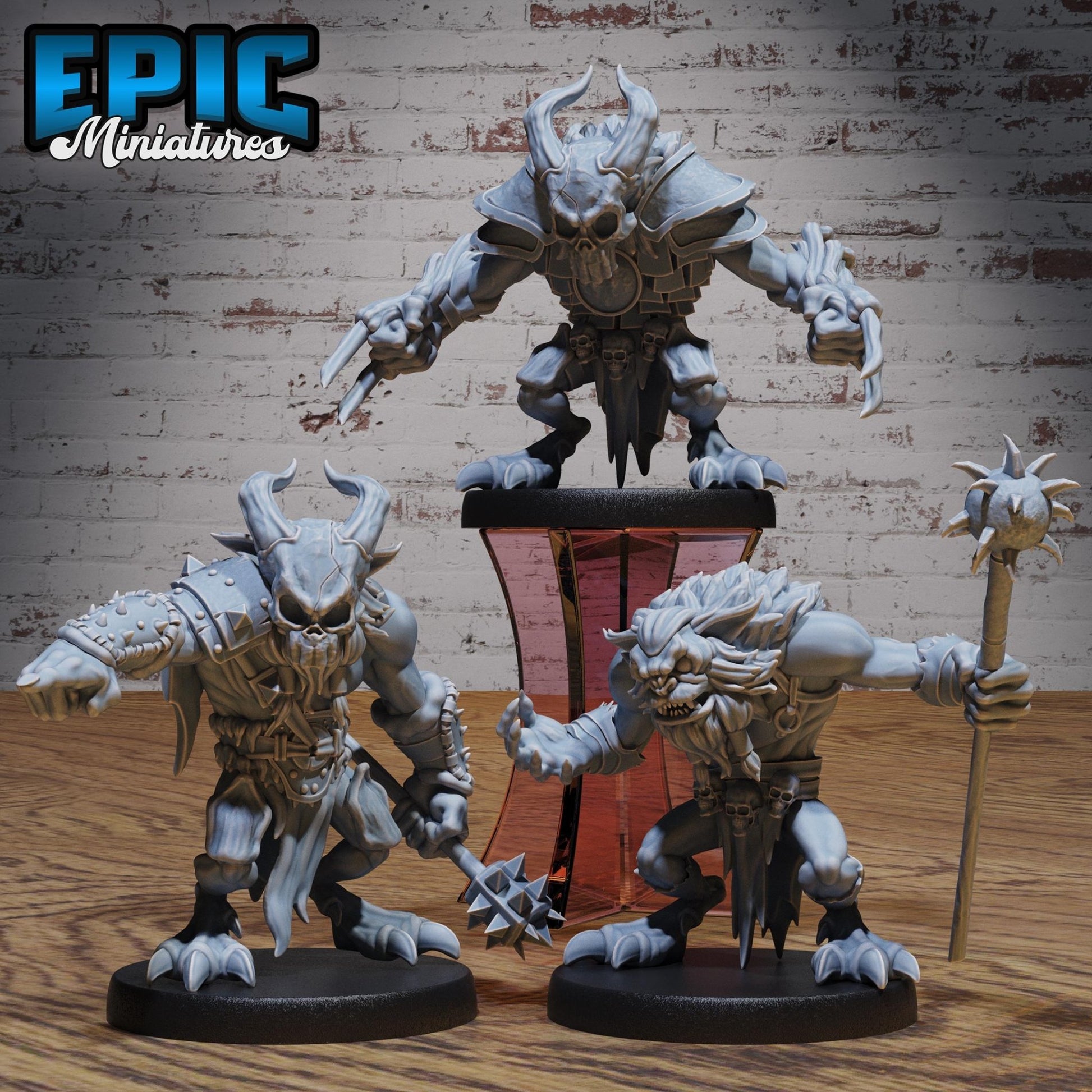 Skull Bear Miniature - Full Set All Models - 32mm