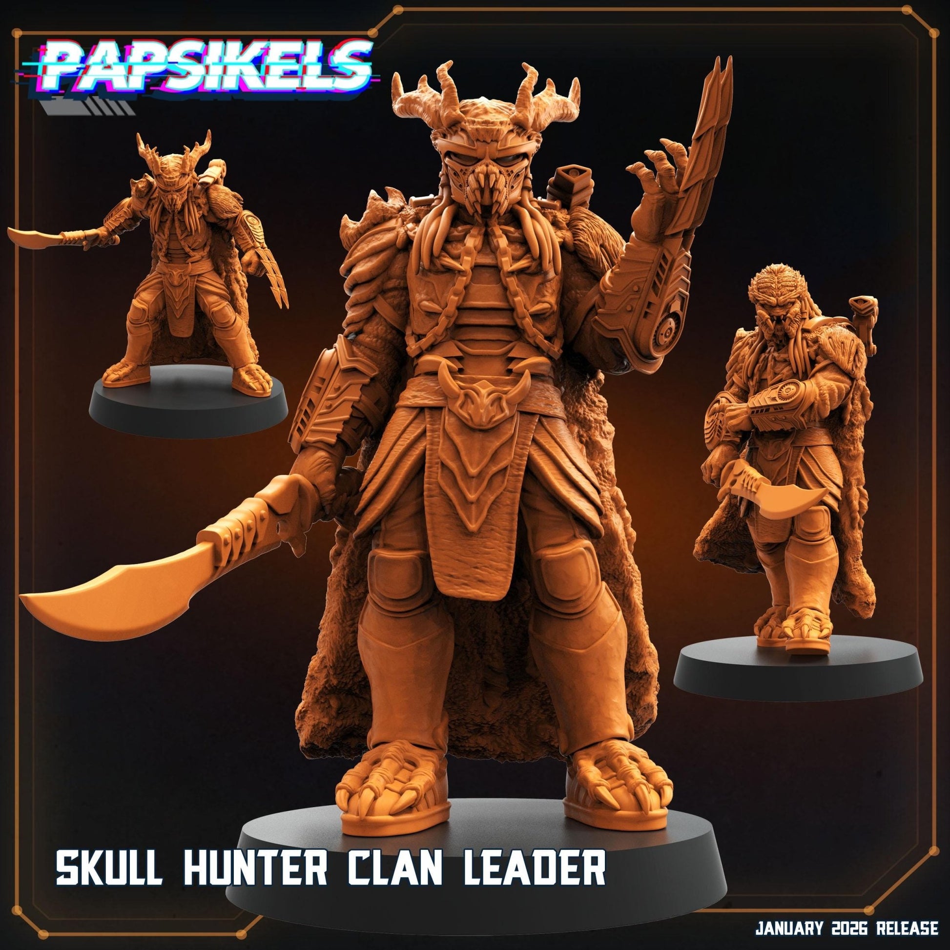 Skull Hunter Clan Leader - A - C - 32mm Scale