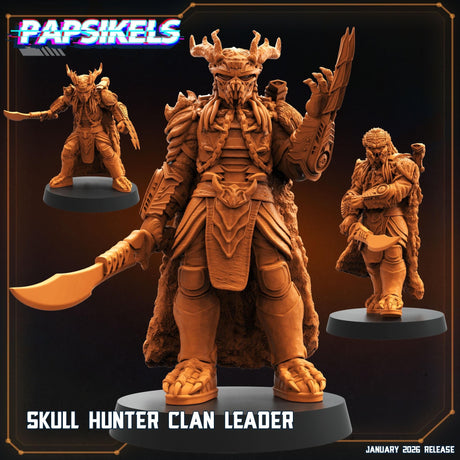 Skull Hunter Clan Leaders | A - C - Tabletop RPG & D&D miniature. Perfect for wargaming & collectors