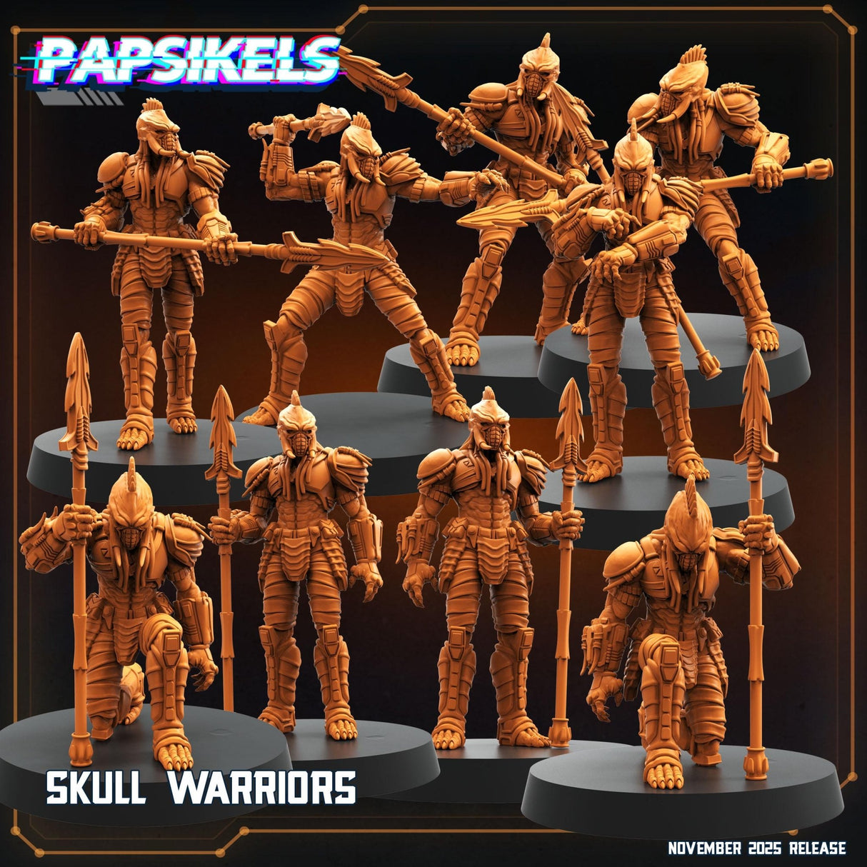 Skull Hunter Warriorsn Skull Hunter Warrior | A - I - Tabletop RPG & D&D miniature. Perfect for wargaming & collectors
