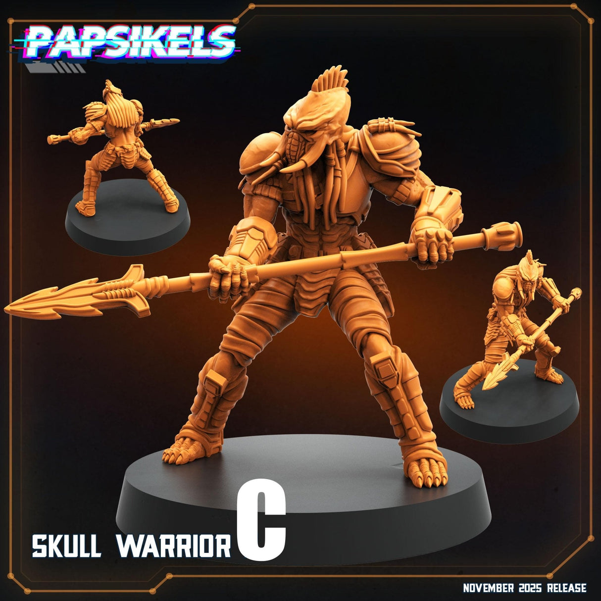 Skull Hunter Warriorsn Skull Hunter Warrior | C - Tabletop RPG & D&D miniature. Perfect for wargaming & collectors