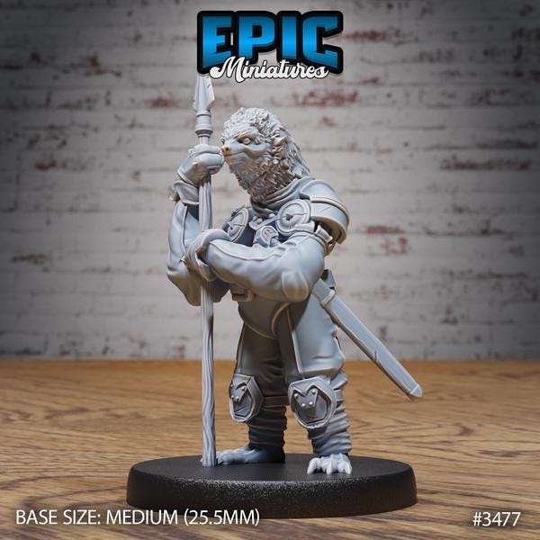 Sloth Guard Miniature | 3477 - Tabletop RPG & D&D miniature. Perfect for wargaming & collectors