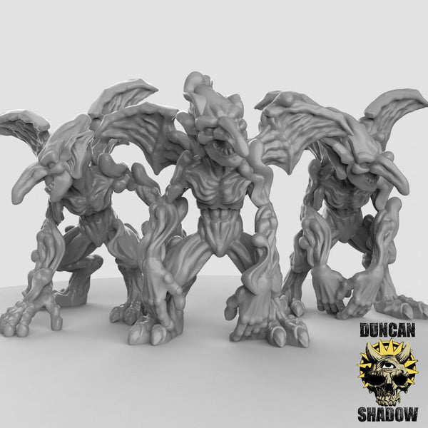Smoke Mephit Miniature | Set of 3 - Tabletop RPG & D&D miniature. Perfect for wargaming & collectors