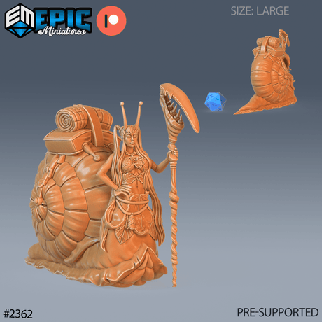 Snail Girl Miniature | A - Tabletop RPG & D&D miniature. Perfect for wargaming & collectors