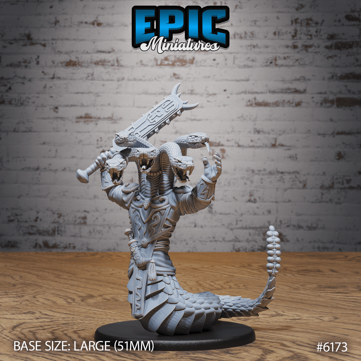 Snake folk Shaman Miniature | 6173 - Tabletop RPG & D&D miniature. Perfect for wargaming & collectors
