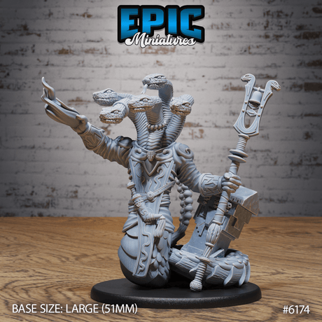Snake folk Shaman Miniature | 6174 - Tabletop RPG & D&D miniature. Perfect for wargaming & collectors