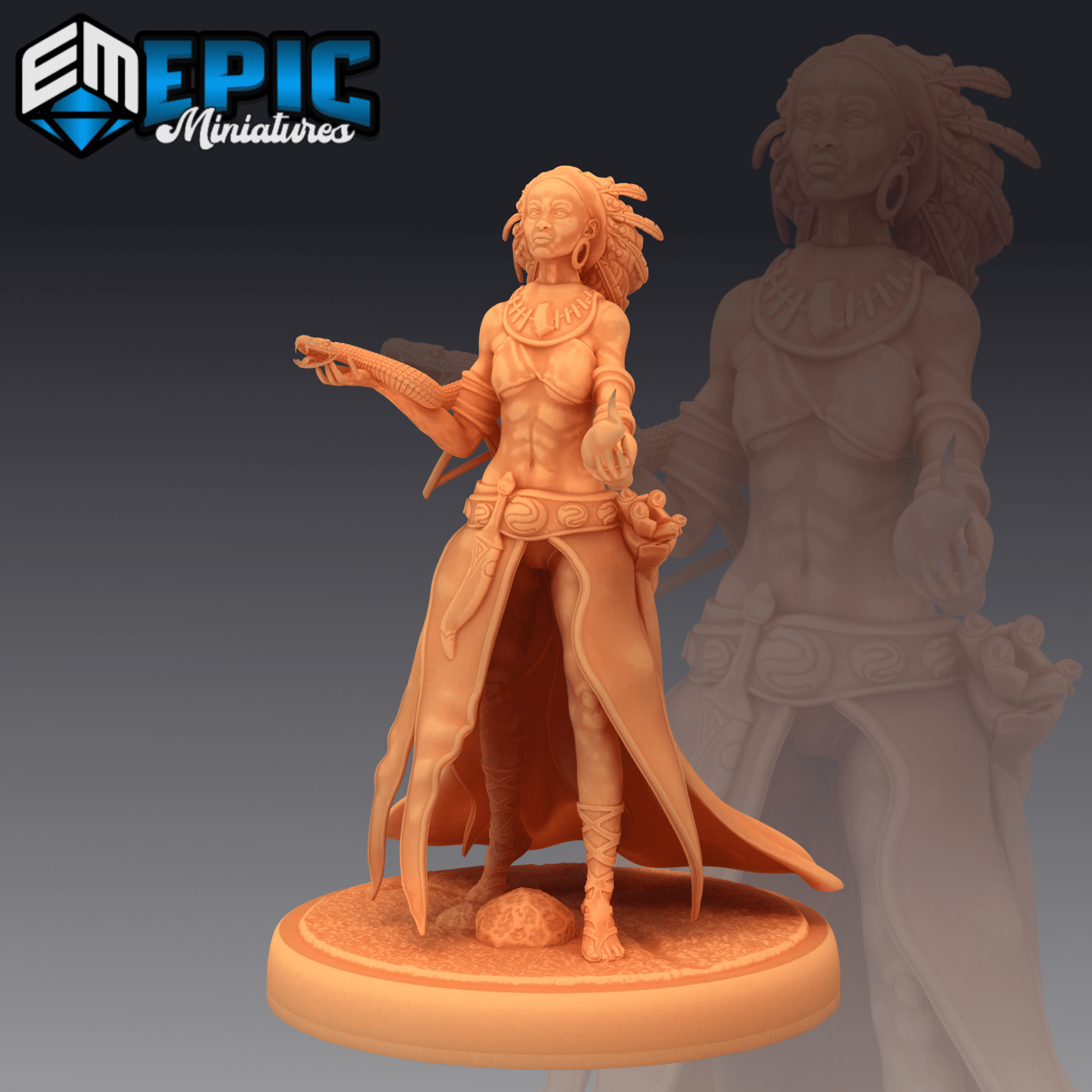 Snake Witch Miniature - A - 28mm