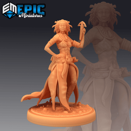 Snake Witch Miniature | B - Tabletop RPG & D&D miniature. Perfect for wargaming & collectors