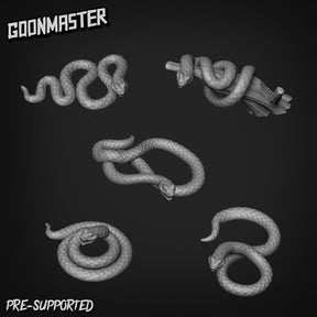 Snakes Miniature | Top Left - Tabletop RPG & D&D miniature. Perfect for wargaming & collectors
