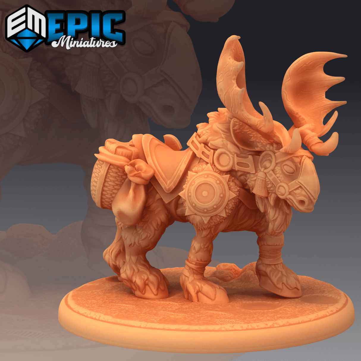 Snow Moose Miniature | A - Tabletop RPG & D&D miniature. Perfect for wargaming & collectors