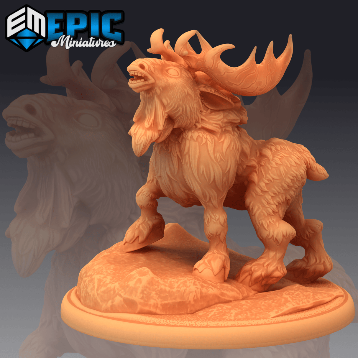 Snow Moose Miniature | B - Tabletop RPG & D&D miniature. Perfect for wargaming & collectors