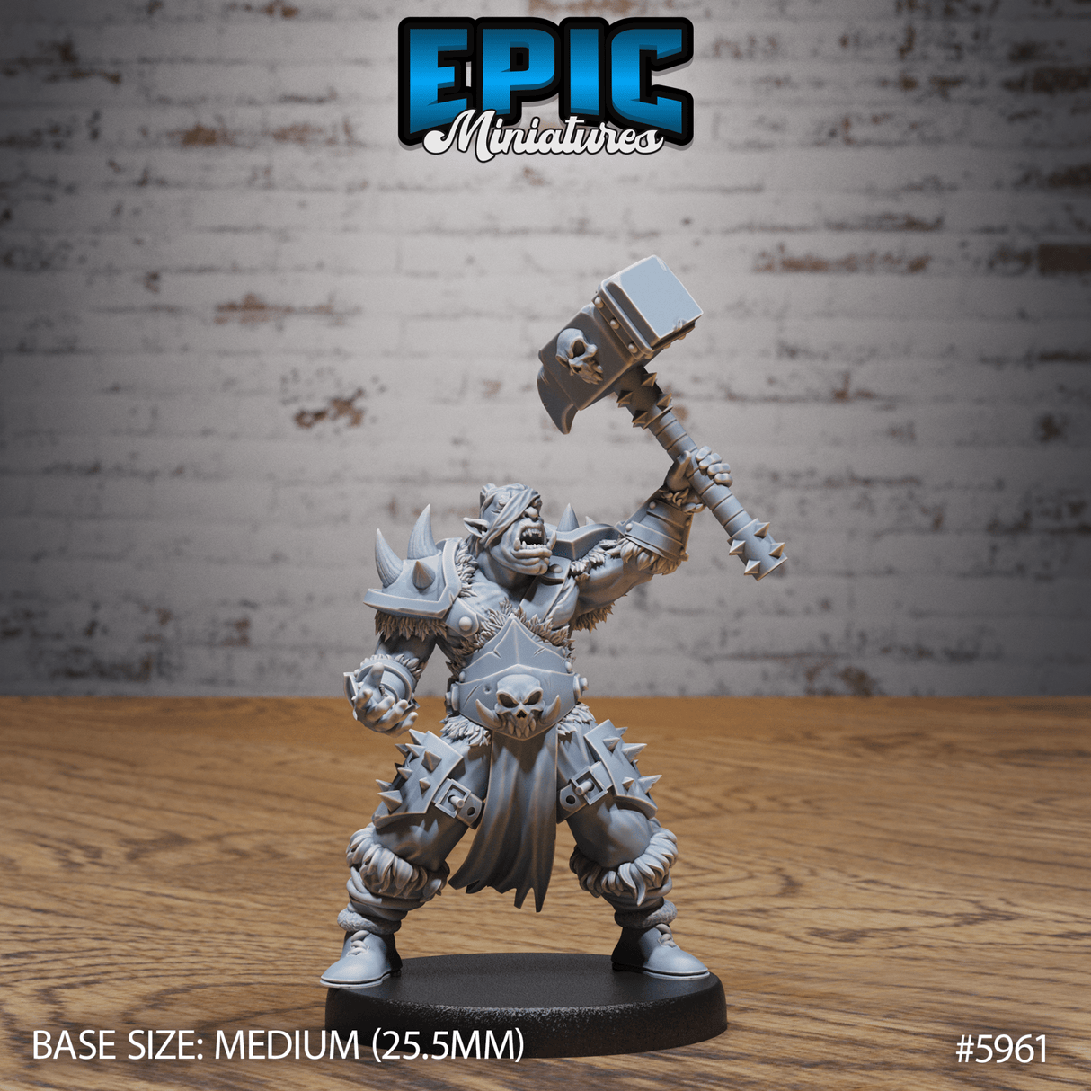Snow Orc Miniature | A - Tabletop RPG & D&D miniature. Perfect for wargaming & collectors