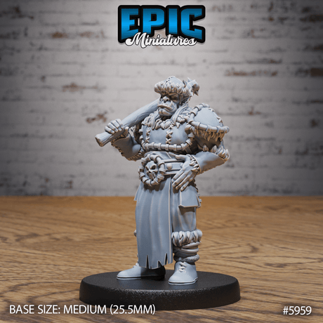 Snow Orc Miniature | B - Tabletop RPG & D&D miniature. Perfect for wargaming & collectors