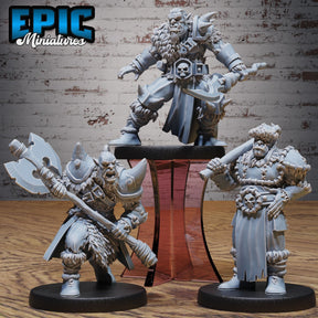 Snow Orc Miniature | Set of 3 - Tabletop RPG & D&D miniature. Perfect for wargaming & collectors