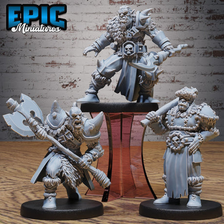 Snow Orc Miniature | Set of 3 - Tabletop RPG & D&D miniature. Perfect for wargaming & collectors