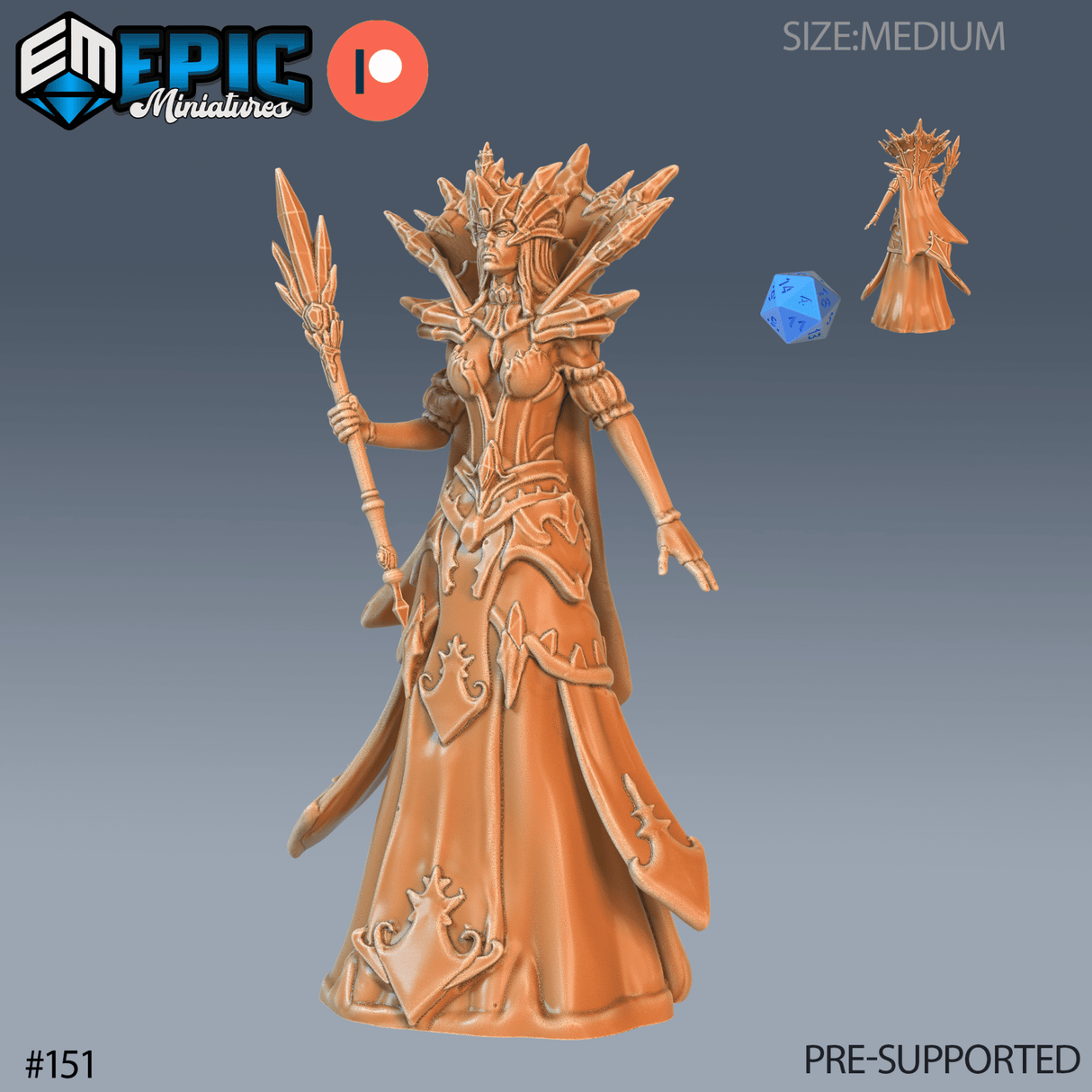 Snow Queen Miniature | A - Tabletop RPG & D&D miniature. Perfect for wargaming & collectors