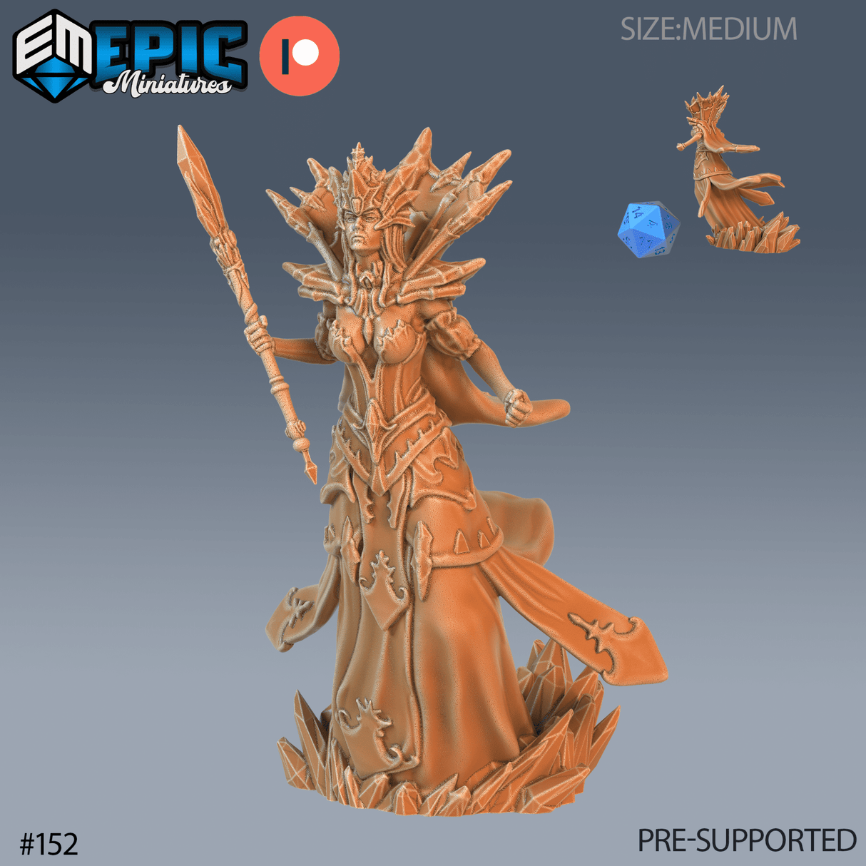 Snow Queen Miniature | B - Tabletop RPG & D&D miniature. Perfect for wargaming & collectors