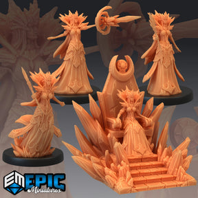 Snow Queen Miniature | Set of 4 - Tabletop RPG & D&D miniature. Perfect for wargaming & collectors