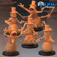 Snowman Miniature | Set of 5 - Tabletop RPG & D&D miniature. Perfect for wargaming & collectors