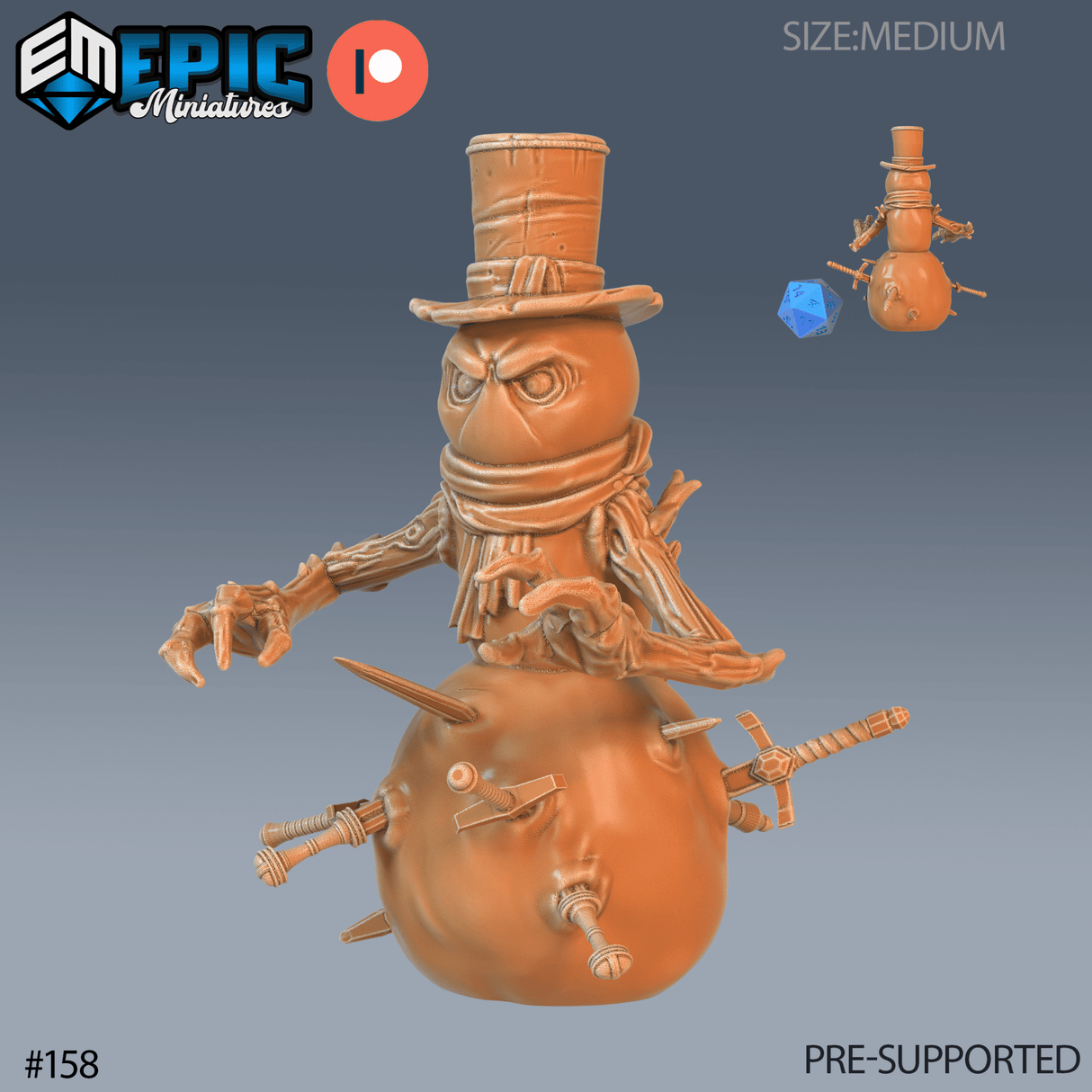Snowmen Miniature | C - Tabletop RPG & D&D miniature. Perfect for wargaming & collectors