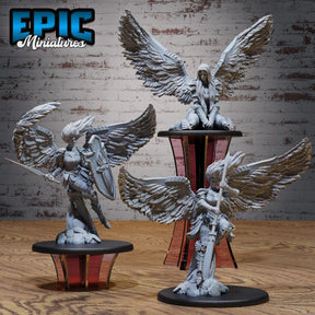 Solar Lady Angel Miniature | Set of 3 - Tabletop RPG & D&D miniature. Perfect for wargaming & collectors