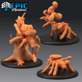 Spider Adventurer Miniature | Set of 3 - Tabletop RPG & D&D miniature. Perfect for wargaming & collectors