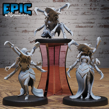 Spider Lady Miniature | Set of 3 - Tabletop RPG & D&D miniature. Perfect for wargaming & collectors
