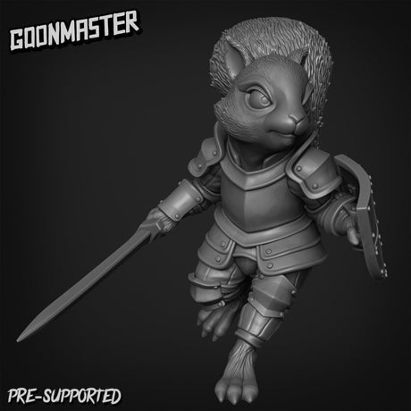 Squirel Knights Miniature | B - Tabletop RPG & D&D miniature. Perfect for wargaming & collectors