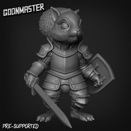 Squirel Knights Miniature | F - Tabletop RPG & D&D miniature. Perfect for wargaming & collectors