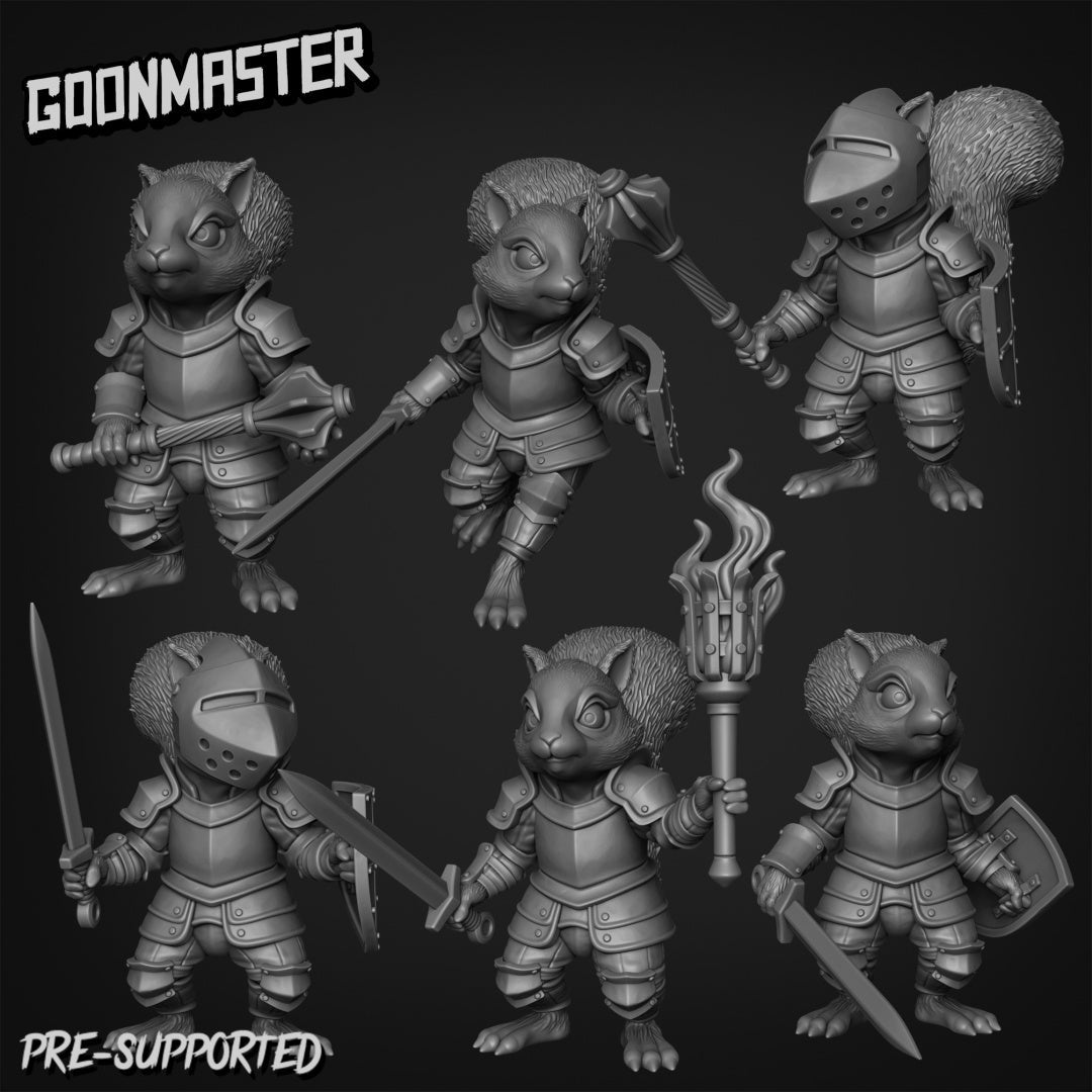 Squirel Knights Miniature - set of 6 - 32mm