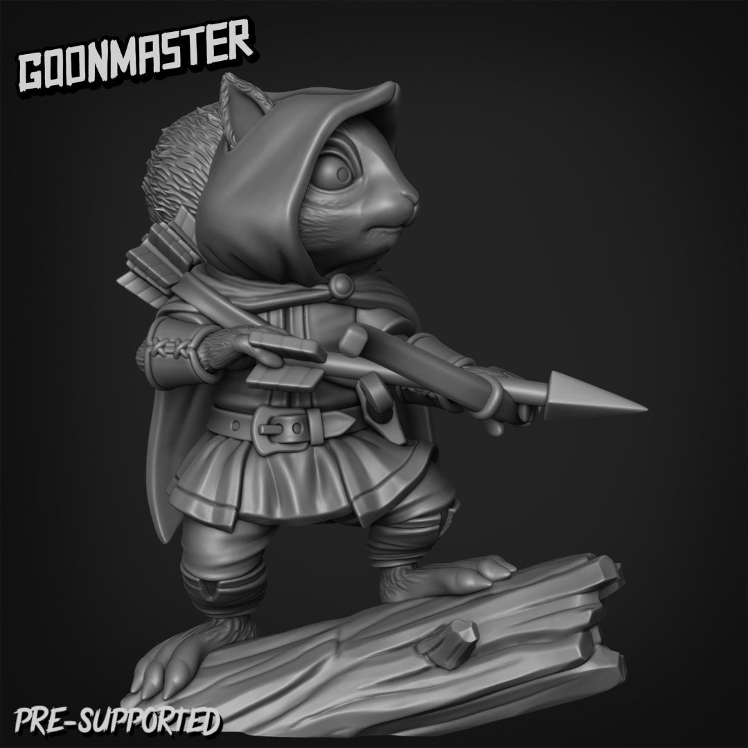 Squirrel Ranger Miniature | B - Tabletop RPG & D&D miniature. Perfect for wargaming & collectors