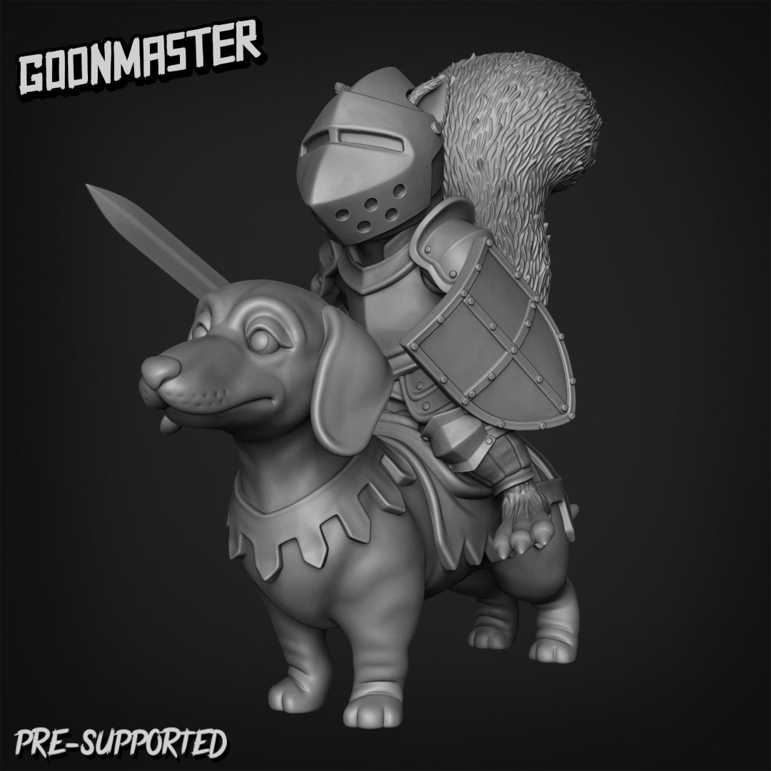 SquirelFolk Rider Paladin Miniature set 2 | A - Tabletop RPG & D&D miniature. Perfect for wargaming & collectors