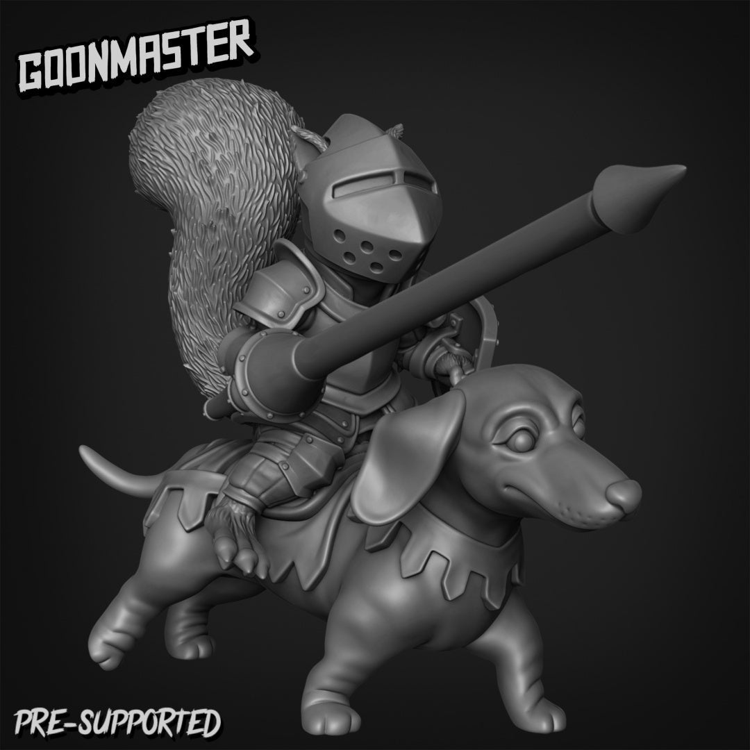 SquirelFolk Rider Paladin Miniature set 2 | C - Tabletop RPG & D&D miniature. Perfect for wargaming & collectors