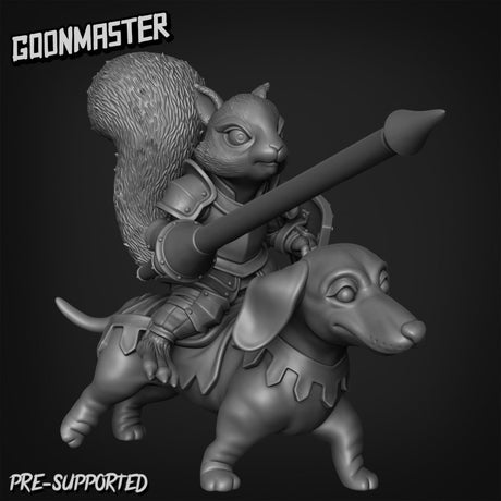 SquirelFolk Rider Paladin Miniature | C - Tabletop RPG & D&D miniature. Perfect for wargaming & collectors