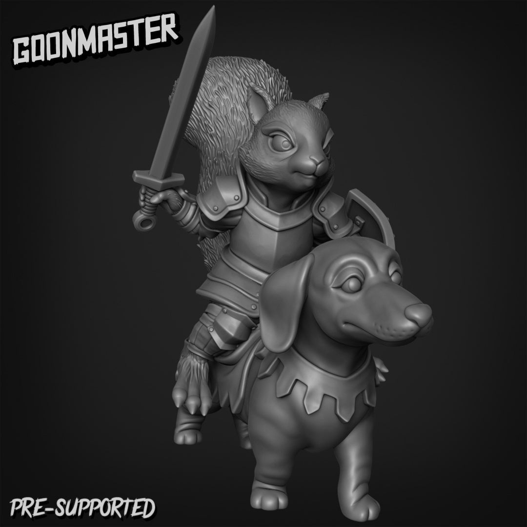 SquirelFolk Rider Paladin Miniature | D - Tabletop RPG & D&D miniature. Perfect for wargaming & collectors