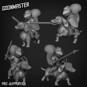 SquirelFolk Rider Paladin Miniature set 2 | Set of 4 - Tabletop RPG & D&D miniature. Perfect for wargaming & collectors