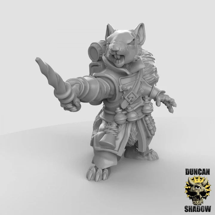 Squirrel Artificer Miniature | A - Tabletop RPG & D&D miniature. Perfect for wargaming & collectors