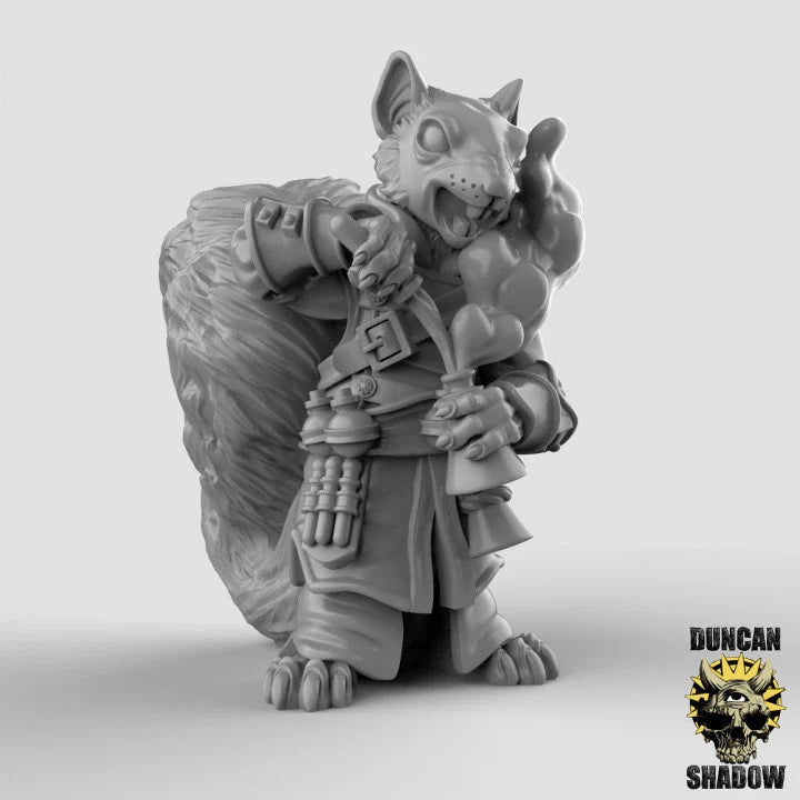 Squirrel Artificer Miniature | B - Tabletop RPG & D&D miniature. Perfect for wargaming & collectors