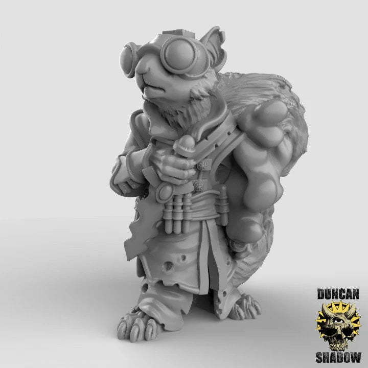 Squirrel Artificer Miniature | C - Tabletop RPG & D&D miniature. Perfect for wargaming & collectors