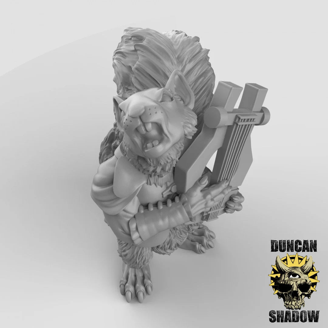Squirrel Bard Miniature - A - 28mm