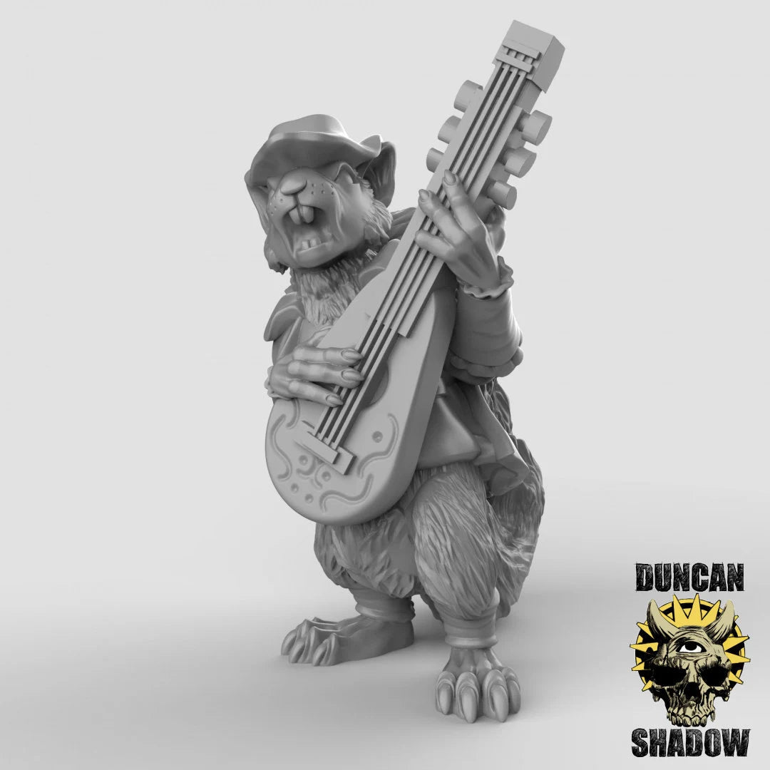Squirrel Bard Miniature - B - 28mm