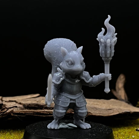 Squirrel Folk Miniature | 28mm - Tabletop RPG & D&D miniature. Perfect for wargaming & collectors